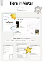 Vorschau - Arbeitsblätter - Sachunterricht: Das Tagebuch eines Zugvogels zum Thema "Tiere im Winter" inkl. 3-fach differenzierter Arbeitsblätter (Kl.1-3) - Deckblatt