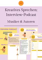 Vorschau - Arbeitsblätter - Kreatives Sprechen: Interview Podcast - Episode 1 (Musiker & Autoren) - Deckblatt