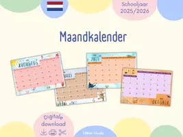 Voorbeeld - Maandkalender schooljaar 2025-2026 - Pagina 1