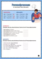Vorschau - Arbeitsblätter - Arbeitsblätter: Personalpronomen im Akkusativ (Nomen ersetzen) - Seite 1