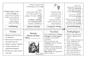 Vorschau - Merkblätter - Merkheft/ Buddy-Book/ Faltheft - Romeo und Julia (editierbar) - Seite 2