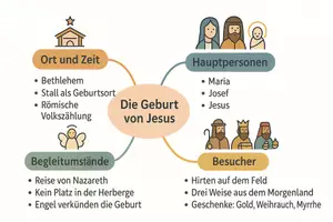 Vorschau - Arbeitsblätter - Arbeitsblätter zum Thema "Die Geburt von Jesus" + Lösung & MP3 + Mindmap + Infografik - Seite 2