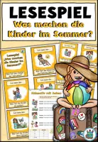 Vorschau - Spiele - Lesespiel "Was machen die Kinder im Sommer?" DaZ / DaF / Deutsch - Deckblatt
