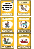 Vorschau - Spiele - Lesespiel "Was machen die Kinder im Sommer?" DaZ / DaF / Deutsch - Seite 1
