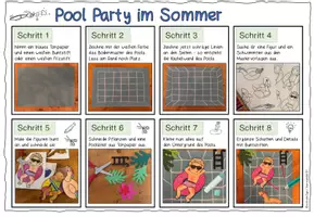 Vorschau - Arbeitsblätter - Pool Party im Sommer / Kunst - Seite 3