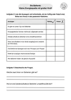 Vorschau - Arbeitsblätter - Batterie - Seite 1