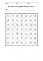 Vorschau - Arbeitsblätter - Suchsel - Metalle kreuz und quer - Seite 1