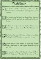 Vorschau - Aufgabenkarten - Würfellesen Niveau 4 (Klasse 3/4) (geeignet für Lesestationen) - Seite 1