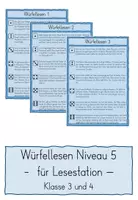 Vorschau - Aufgabenkarten - Materialpaket Würfellesen Niveau 3-6 geeignet für die Klasse 3/4 - Seite 1