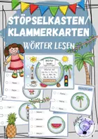 Vorschau - Stationenlernen - Stöpselkasten Klammerkarten Buchstaben Wörter lesen - Deckblatt
