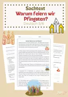 Vorschau - Arbeitsblätter - Sachtext: Warum feiern wir Pfingsten? Klasse 5/6 - Deckblatt