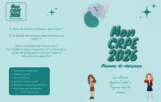 Aperçu - Autre type de ressources - Planner CRPE 2026 Bac +5 à compléter - Page de couverture