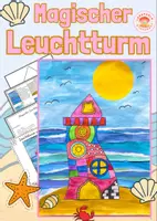 Vorschau - Arbeitsblätter - Kunst Sommer Magischer Leuchtturm am Meer - Deckblatt