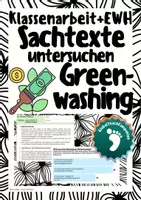 Vorschau - Arbeitsblätter - Klassenarbeiten+EWH - Sachtexte Werbung - Greenwashing 7/8 - Deckblatt