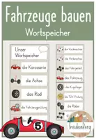 Vorschau - Präsentationen/Tafelbilder - Wortspeicher Fahrzeuge bauen - Deckblatt