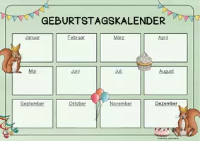 Vorschau - Anderer Materialtyp - Eichhörnchenklasse - Geburtstagskalender / Geburtstagsübersicht - Seite 3