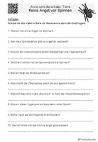 Vorschau - Arbeitsblätter - Anna und die wilden Tiere - Keine Angst vor Spinnen - Quizfragen inkl. QR-Code - Seite 2
