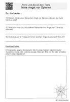 Vorschau - Arbeitsblätter - Anna und die wilden Tiere - Keine Angst vor Spinnen - Quizfragen inkl. QR-Code - Seite 3