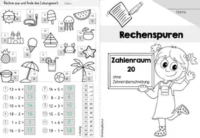 Vorschau - Arbeitsblätter - Faltheft Rechenspuren (Zahlenraum 20) ohne Zehnerübergang - Seite 3