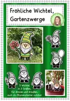 Vorschau - Mal- und Bastelvorlagen - Gartenzwerge - Fröhliche Wichtel im Sommer - Deckblatt