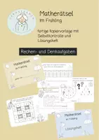 Vorschau - Arbeitsblätter - Matherätsel im Frühling Rechen- und Denkaufgaben Knobelheft - Deckblatt