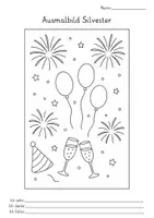 Vorschau - Mal- und Bastelvorlagen - Silvester & Neujahr 2026– 11 Ausmalbilder ab 1.Kl - Seite 3