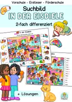 Vorschau - Arbeitsblätter - Sommer Suchbild, Wimmelbild, Bilder suchen (Vorschule, Klasse 1, 2, DaZ, DaF) - Deckblatt