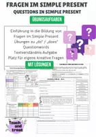 Vorschau - Arbeitsblätter - Fragen im Simple Present – leicht gemacht! 📝✨ - Deckblatt