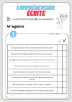 Aperçu - Feuilles d'exercices - Compréhension écrite – Arrogance + corrigés - Page 2