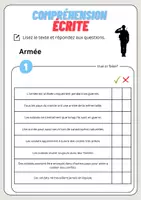 Aperçu - Feuilles d'exercices - Compréhension écrite – Armée + corrigés - Page 2