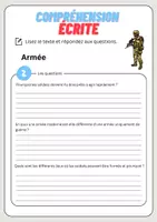 Aperçu - Feuilles d'exercices - Compréhension écrite – Armée + corrigés - Page 3