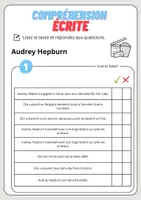 Aperçu - Feuilles d'exercices - Compréhension écrite – Audrey Hepburn + corrigés - Page 2