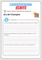 Aperçu - Feuilles d'exercices - Compréhension écrite – Arc de Triomphe + corrigés - Page 3