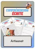 Aperçu - Feuilles d'exercices - Compréhension écrite – Artisanat + corrigés - Page de couverture