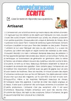 Aperçu - Feuilles d'exercices - Compréhension écrite – Artisanat + corrigés - Page 1