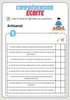 Aperçu - Feuilles d'exercices - Compréhension écrite – Artisanat + corrigés - Page 2