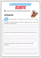 Aperçu - Feuilles d'exercices - Compréhension écrite – Artisanat + corrigés - Page 3