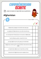 Aperçu - Feuilles d'exercices - Compréhension écrite – Afghanistan + corrigés - Page 2