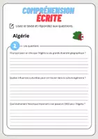 Aperçu - Feuilles d'exercices - Compréhension écrite – Algérie + corrigés - Page 3