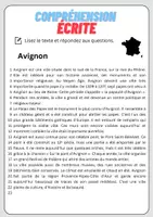 Aperçu - Feuilles d'exercices - Compréhension écrite – Avignon + corrigés - Page 1