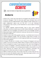 Aperçu - Feuilles d'exercices - Compréhension écrite – Andorre + corrigés - Page 1