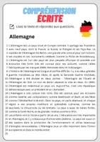 Aperçu - Feuilles d'exercices - Compréhension écrite – Allemagne + corrigés - Page 1