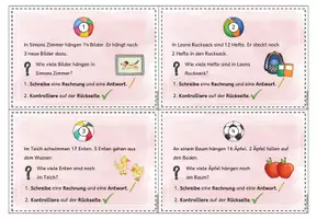Vorschau - Arbeitsblätter - Übungskartei Sachaufgaben: Plus und Minus im Zahlenraum 20 (Klasse 1-2) - Seite 2