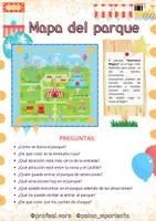 Vista previa - Hojas de trabajo - COMPRENSIÓN LECTORA: PARQUE DE ATRACCIONES - página 1