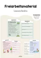 Vorschau - Arbeitsblätter - Freiarbeitsmaterial - Leseverständnis - Deckblatt