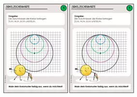 Vorschau - Aufgabenkarten - Zirkel Zeichenkartei (30 Karten) - Seite 1