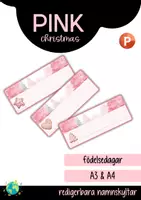 förhandsvisning - PINK CHRISTMAS – NAMNSKYLTAR - försättsblad