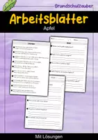 Vorschau - Arbeitsblätter - Apfel MEGABUNDLE - Wissenskartei, Lückentext, Steckbrief, Suchsel, Quizkarten - Seite 1