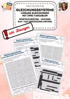 Vorschau - Arbeitsblätter - Gleichungssysteme - Suchsel - Wortsuchrätsel DAF DAZ DFU - Deckblatt