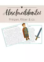Vorschau - Aufgabenkarten - Abschreibkartei Prinzen, Ritter & co - Deckblatt